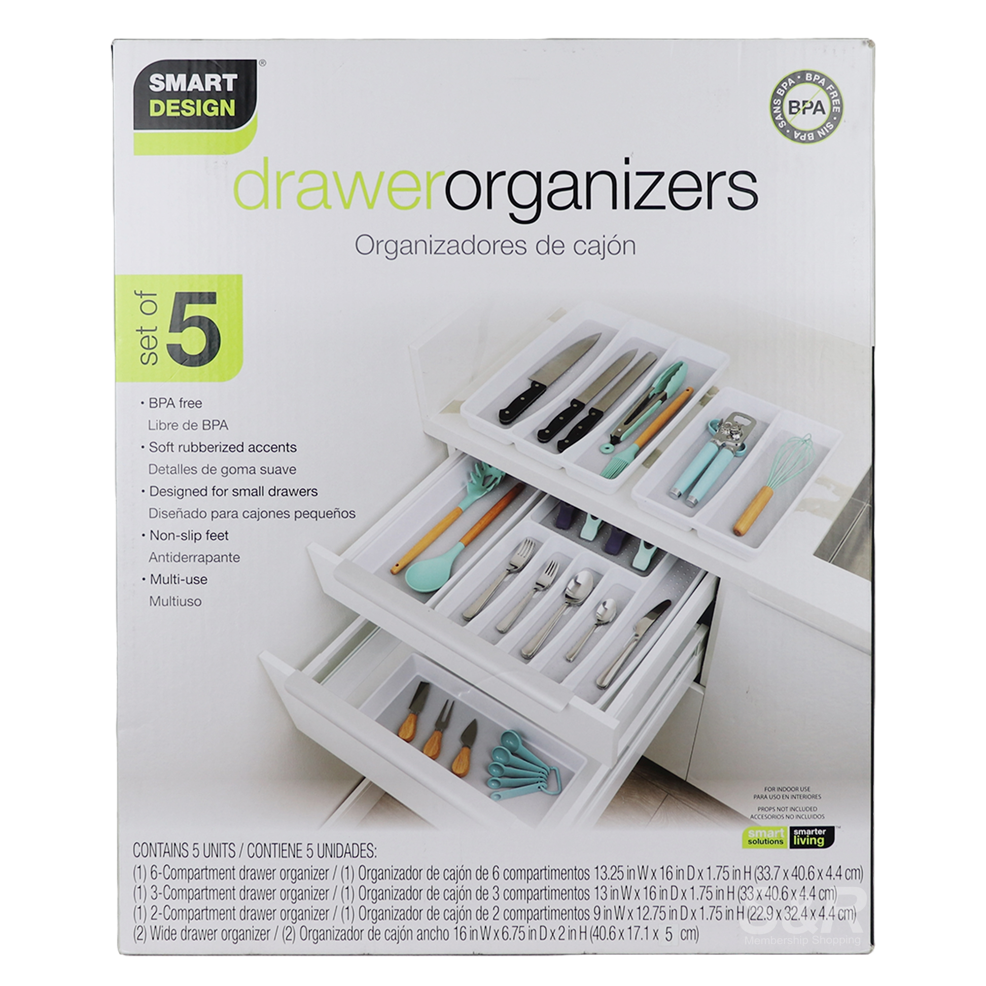 Smart Design Drawer Organizers set of 5